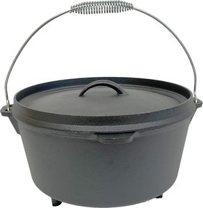 Cocotte en fonte <span class=keywords><strong>Debien</strong></span> pré-culottée, écologique, pour camping en extérieur, compatible gaz et induction - Product Image 3