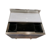 Bac à glace encastrable en acier inoxydable 304 de 24x18.5x30 pouces avec couvercle coulissant de 3 pouces pour équipement de cuisine hôtelière