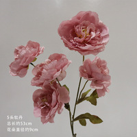Bunga Sutra Artifisial Lotus & Peony 5 Tangkai Grosir untuk Dekorasi Modern Rangkaian Meja Makan Pernikahan & Rumah
