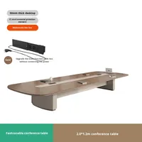 Table de conférence extensible moderne haut de gamme avec chaises en bois et pieds en acier inoxydable – Mobilier de bureau garantie 1 an