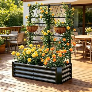 Jardinière surélevée carrée en aluminium Solacecasa, bac à plantes extérieur, jardinière galvanisée au design moderne, 52,7 pouces - Product Image 3