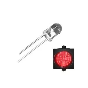 Super Bright Wide Beam Angle Red Color Clear Lens 620nm - 625nm 12000mcd LED 5mm Diode Traffic