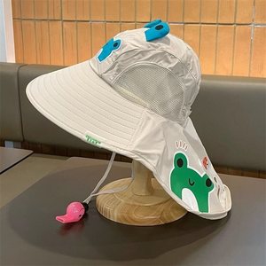 Nuova estate sottile cappello da sole in cotone per ragazzi ragazze anti-uv pescatore Beanie scialle per la pesca in spiaggia Casquette di protezione del sole del bambino - Product Image 1