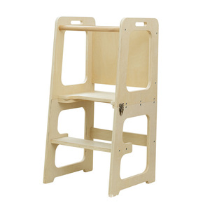 Foldable Baby Handwashing Stool Multi-functional Kitchen Stool <b>Montessori</b> Climbing Chair Three-in-one <b>Learning</b> <b>Tower</b> Solid Wood - Product Image 2