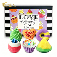 Bombes de bain bio Donut Macaron Cupcake Gâteau pour enfants, véganes, de luxe, naturelles, avec surprise arc-en-ciel et bulles