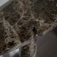 Tables consoles en marbre brun foncé Emperado de KUMUSI FURNITURE