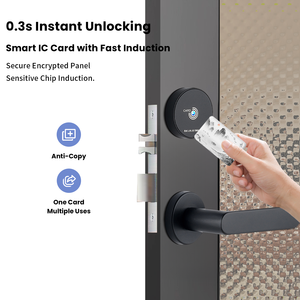 Gold Hot Sell SS304 RFID Hotel Card Door <b>Lock</b> System With Free Management Software Apartment Wooden Handle Smart J03-2 Card Unlo - Product Image 2