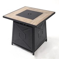 Table de foyer au propane certifiée ETL avec matériaux en céramique et fer pour gaz naturel/GPL, idéale pour le jardin, le camping, le patio et les chauffages extérieurs