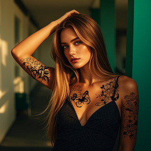 Tie Shangmei – autocollants de tatouage temporaire, motif floral, papillon, serpent, imperméables, longue durée, tatouage semi-permanent pour bras, K5151 K5162 - Product Image 2