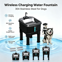 Fontaine à eau automatique pour chien Elecpet 2026 en acier inoxydable, design personnalisé avec réglage de la hauteur et fonction de détection, rechargeable