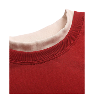 T-Shirt Vintage a Due Pezzi a Maniche Lunghe 100% Cotone Pesante con Stampa Grafica a Stelle Streetwear Unisex Oversize con Logo Personalizzato - Product Image 5