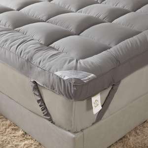 Plush <strong>Extra</strong> Thick Full Size <strong>Mattress</strong> <strong>Topper</strong> for <strong>Firm</strong> <strong>Mattress</strong> -Grey, Soft &amp; Cooling Pillow Top Bed <strong>Topper</strong> for Back Pain - Product Image 3