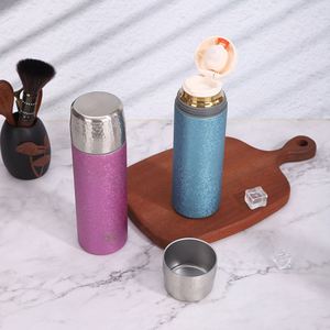 480ml Titanium Coated Double Wall Vacuum Insulated Cup Hammered Texture <b>Tea</b> <b>Infuser</b> <b>Tea</b> Water Separation Business Gift Tumbler - Product Image 3