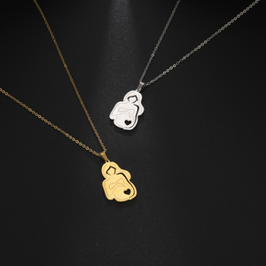 Collar <span class=keywords><strong>de</strong></span> acero inoxidable chapado en <span class=keywords><strong>oro</strong></span> <span class=keywords><strong>para</strong></span> mujer, colgante <span class=keywords><strong>para</strong></span> mamá y bebé, precio <span class=keywords><strong>de</strong></span> fábrica, venta al por mayor - Product Image 2