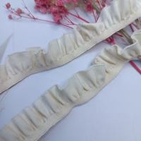 0606/1.5/1.8cm Coton Tissé Uni à Volants Élastique pour DIY Vêtements, Poignets, Colliers, Bandeaux, Accessoires de Poupée, Dentelle Élastique