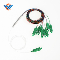 Module mini-splitter PLC 1x4 FTTH personnalisé en tube d'acier, SC/APC, 0,9 mm, monomode, gaine LSZH/PVC