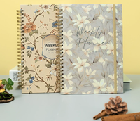 A5 Spiral Weekly Planner 52 Semaines Anglais Carnet Poche Intérieure Papier Épais pour Bureau École Journaling Mise en Page Hebdomadaire/Mensuelle