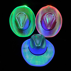 Chapeau de cowboy unisexe avec bord lumineux LED clignotant, chapeau lumineux amusant pour mariage, bal de promo, fête d'anniversaire, Halloween, Noël, accessoires de fête - Product Image 4