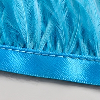Bordure en Plumes d'Autruche Teintes Naturellement 10-15cm, Ruban Doux et Moelleux pour Vêtements, Robes, Couture, Artisanat et Décoration