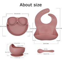 Ensemble de vaisselle pour bébé nouveau-né, résistant à la chaleur, avec bol antidérapant, assiette à ventouse et cuillère flexible