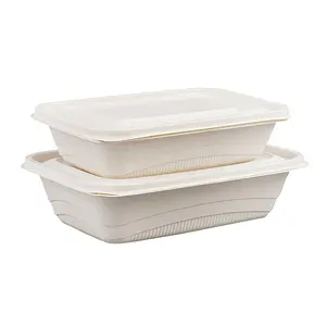 Custom Ecofriendly Biodegradable Corn Starch Material Disposable 650ml Hot Food Container For Takeaway With Lid