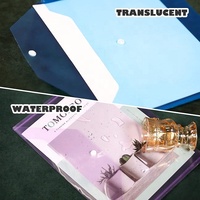 Carpeta A4 para archivos de botón, bolsa de archivo de sobre transparente para oficina, con diseños personalizados