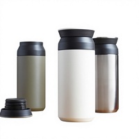 Mug de voyage isotherme à double paroi en acier inoxydable thermolaqué avec couvercle, grand format, style Japandi, cadeaux d'affaires écologiques