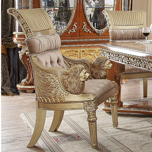 หรูหราแกะสลักบ้านห้องรับประทานอาหารเฟอร์นิเจอร์คลาสสิก Royal เก้าอี้ Lion Armchair - Product Image 1