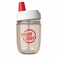 450ml 15oz Kinderfles met rietje BPA-vrij Lekvrij Drinkbeker Innovatieve dophouder PC Milkshake beker OEM/ODM Bulk toepasbaar
