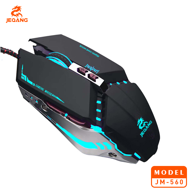 Jeqang 7D Ergonomic Wired Gaming Mouse - Adjustable DPI, RGB