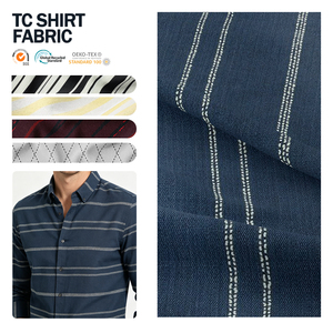 ผ้าพิมพ์ลายโพลีเอสเตอร์คอตตอน 65/35 TC คุณภาพสูงสำหรับเสื้อเชิ้ตผู้ชาย ขายส่ง - Product Image 1