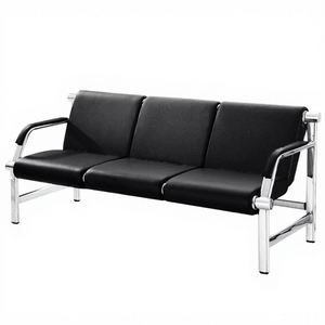 Chaise d'attente à 3 places QS-WTC02 pour aéroport, hôpital, ou lieux publics, avec structure métallique - Product Image 1