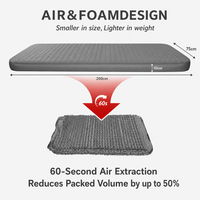 Matelas de camping auto-gonflant pliable avec pompe électrique, étanche, pour usage extérieur et hôtelier, vente directe usine