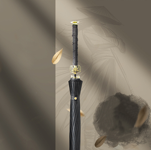 Parapluie Katana japonais de samouraï populaire chinois, 16 ou 24 nervures, manche doré, droit, avec étui - Product Image 6