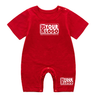 Livraison rapide, barboteuses imprimées pour bébé, combinaisons pour nouveau-nés, 100% coton, douces, unisexes, fermeture éclair, manches courtes, personnalisation de votre logo