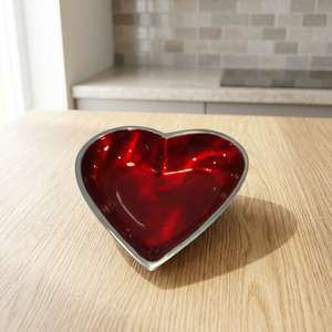 Aluminum <b>Heart</b> <b>Shaped</b> Dish With Enameled Interior - Product Image 2