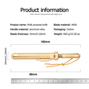 มีดอเนกประสงค์สแตนเลส 440A แบบกำหนดเองได้ ODM OEM DIY พร้อมดีไซน์ลายหนามสามเหลี่ยมสีทองจากอะลูมิเนียมอัลลอย - Product Image 2