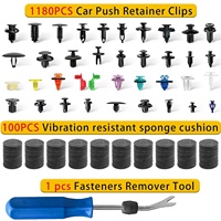1281PCS Car Push Retainer Clips Kit de pince de garniture de panneau de porte avec 38 tailles les plus populaires