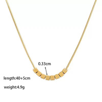 Collier carré minimaliste de luxe en acier inoxydable 316L pour femme, chaîne ras du cou tendance style Ins pour l'été TGXL12046