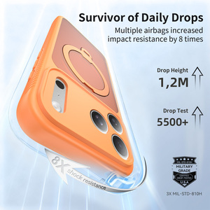 Étui de luxe pour <span class=keywords><strong>iPhone</strong></span> 17 <span class=keywords><strong>Pro</strong></span> <span class=keywords><strong>Max</strong></span> avec support rotatif, protection d'objectif à découpe de précision, toucher doux et magnétique - Product Image 6