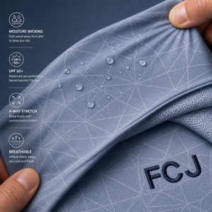 <span class=keywords><strong>Polo</strong></span> de golf pour hommes à fermeture éclair quart de tour, personnalisable avec logo, léger et performant, à manches longues, vente en gros - Product Image 2