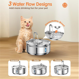 Fontaine à eau pour animaux de compagnie Petwant en acier inoxydable 3,2 L pour chats et chiens, bol à eau automatique avec indicateur de niveau visuel et fonctionnement silencieux - Product Image 3