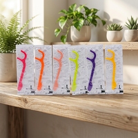 CoralClean – Bâtonnets de fil dentaire biodégradables écologiques à la menthe pour enfants, 150 pièces, emballage papier, certifiés CE ISO, cure-dents jetables