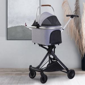 Fabricante de alta calidad directo elegante desmontable <span class=keywords><strong>2</strong></span> en 1 cesta portátil plegable al aire libre portador cochecito de mascotas para gato - Product Image 2