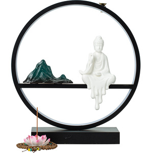 <span class=keywords><strong>Encens</strong></span> à reflux néo-chinois Zen-Anneau de lampe créatif en céramique Little Daruma Water Drop Sansheng Ornement pour la décoration intérieure - Product Image 5