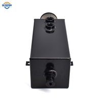 Lata de captura de aceite de aluminio Universal, con filtro de ventilación, grifo de drenaje, tanque de captura de aceite de 2L con volantes