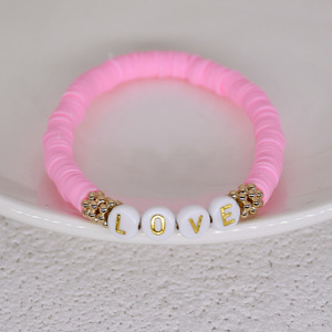 Bracelet de plage en argile polymère, 25mm, style Boho, perles Heishi, freins à disque, porte-bonheur avec meilleurs vœux - Product Image 6