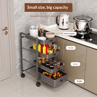 Chariot de rangement multi-niveaux à espaces étroits, sur pieds, pour cuisine, idéal pour organiser légumes, fruits et collations - Vente en gros usine