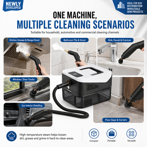 Nettoyeur Vapeur Électrique Professionnel 1500W Haute Température avec Réservoir Amovible 1,5L et 9 Vitesses Réglables pour Usage Domestique, Hôtelier et Automobile - Product Image 2