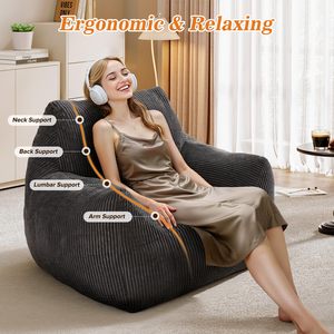 Sillón Puff Gigante Comprimido al Vacío, Ultra Suave, con Reposabrazos, Otomana, Sillón Puff Relleno para Descansar y Jugar - Product Image 4